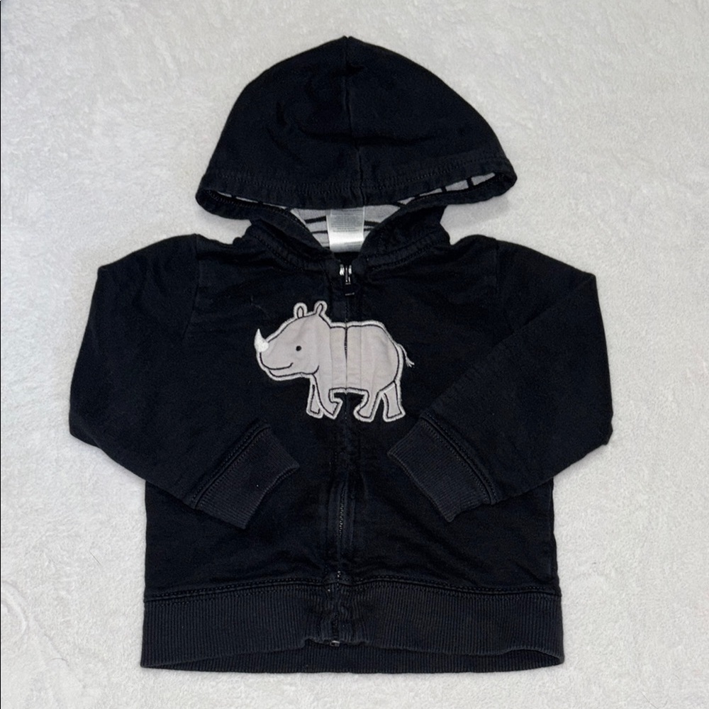 Carter's Black and Gray Hooded Sweatshirt Casual Style rhino 🦏